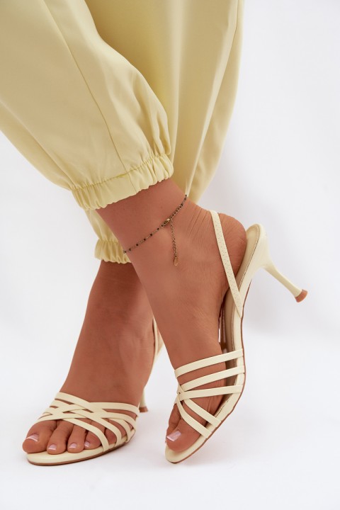 Women's High Heel Sandals With Straps Yellow Velivelle