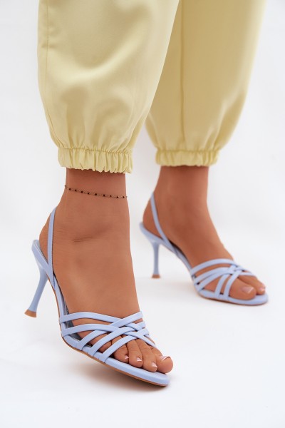 Women's High Heel Sandals With Straps Blue Velivelle