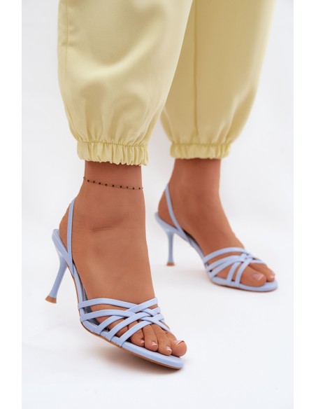 Women's High Heel Sandals With Straps Blue Velivelle