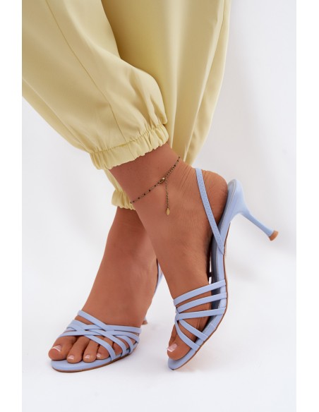 Women's High Heel Sandals With Straps Blue Velivelle