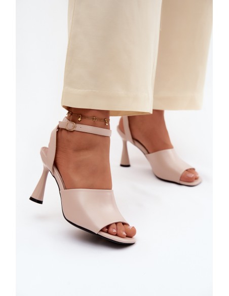 Women's High Heel Sandals Vinceza 62297 Beige