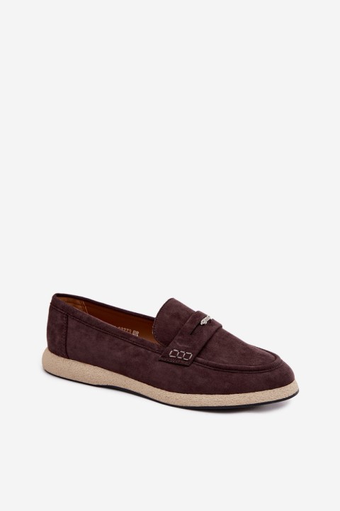 Women's Suede-Look Loafers Vinceza 62273 Chocolate