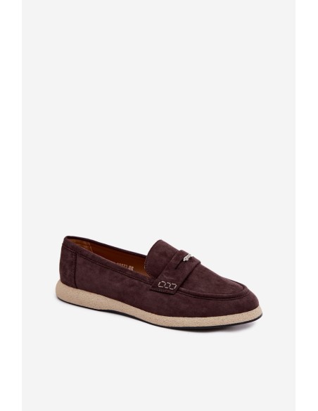 Women's Suede-Look Loafers Vinceza 62273 Chocolate