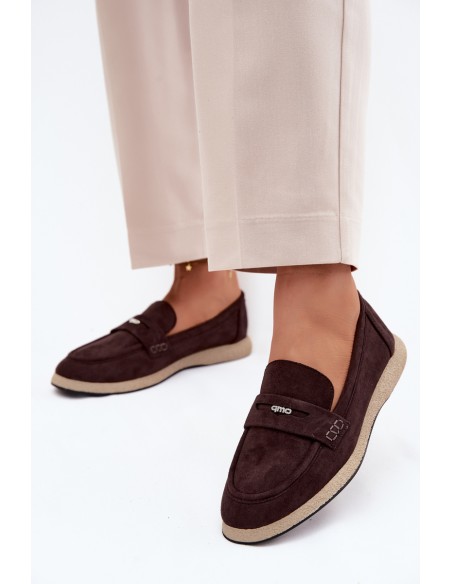 Women's Suede-Look Loafers Vinceza 62273 Chocolate