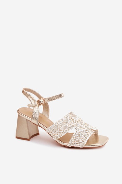 Women's Block Heel Sandals Vinceza 20282 Gold 2