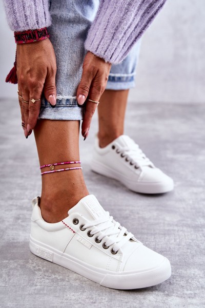 Women's Low Leather Sneakers Big Star KK274005 White 2