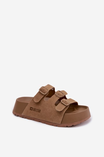 Women's Thick Platform Sandals With Straps Big Star TT274530 Camel 2