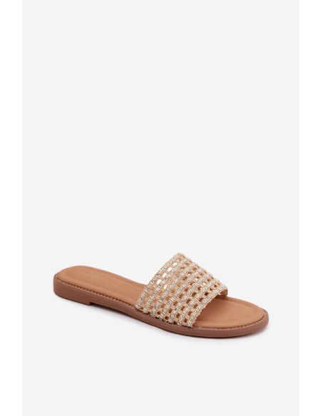 Women's Flat Beige Fendi Slides