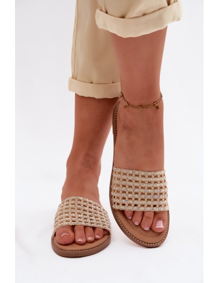 Women's Flat Beige Fendi Slides