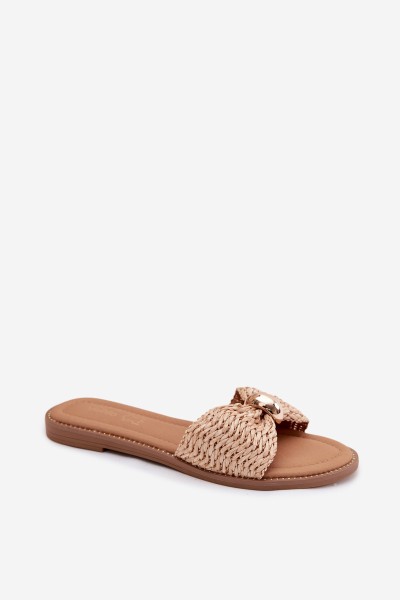 Women's Flat Beige Gold Shoes Goldie 2