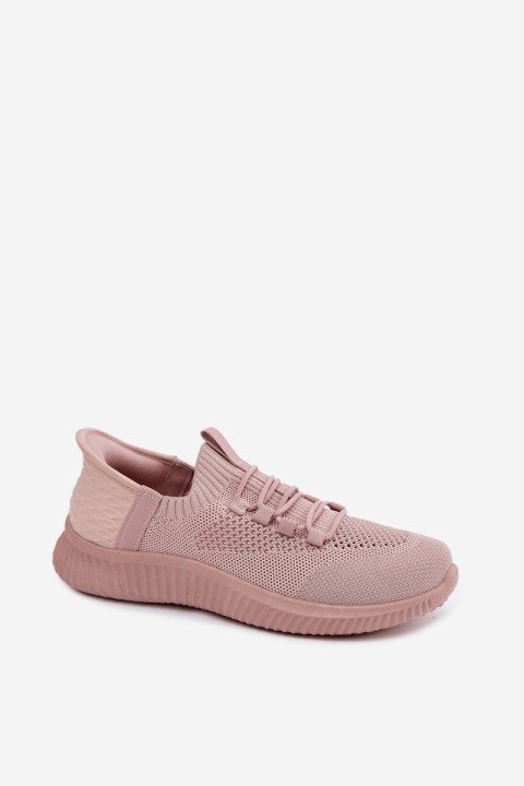 Material Slip-On Women's Sports Shoes Pink Olive