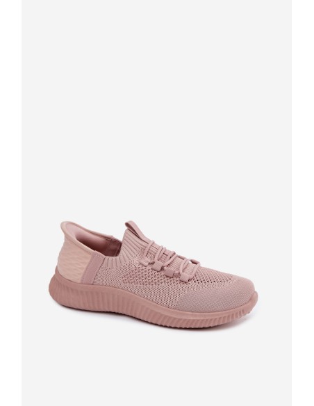 Material Slip-On Women's Sports Shoes Pink Olive