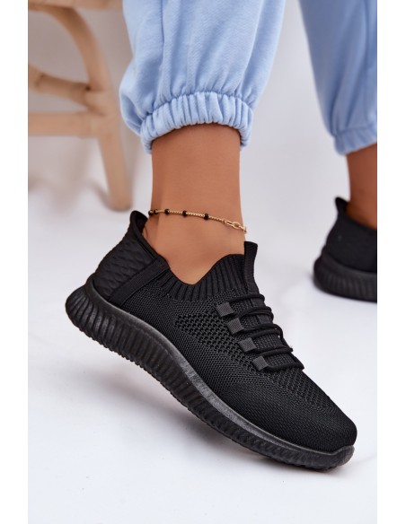 Women's Material Slip-On Sports Shoes Black Olive