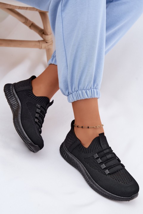 Women's Material Slip-On Sports Shoes Black Olive