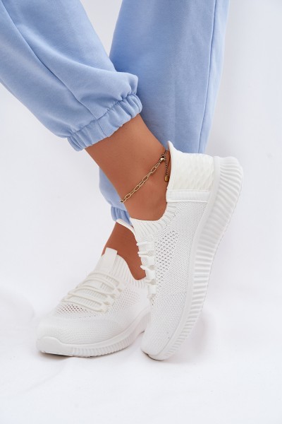 Women's Material Slip-On Sports Shoes White Olive