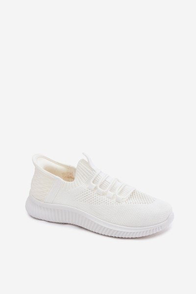 Women's Material Slip-On Sports Shoes White Olive 2