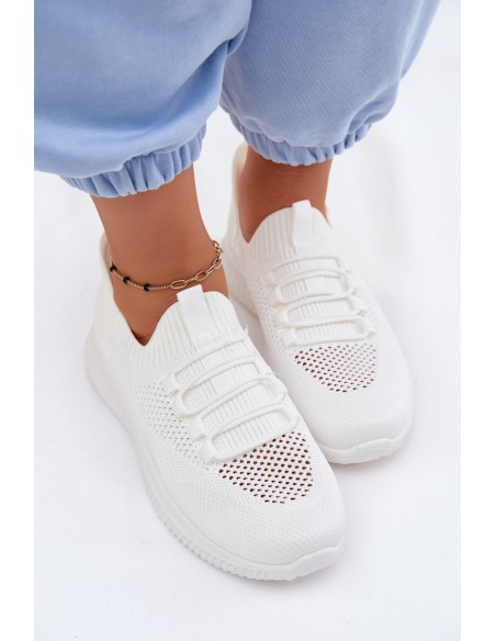 Women's Material Slip-On Sports Shoes White Olive