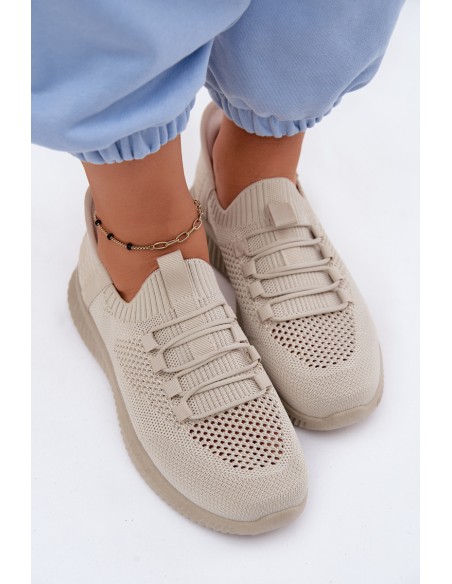 Material Slip-On Women's Sports Shoes Beige Olive