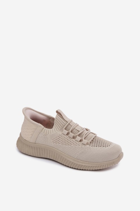 Material Slip-On Women's Sports Shoes Beige Olive