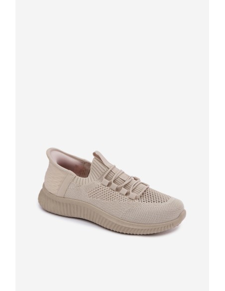 Material Slip-On Women's Sports Shoes Beige Olive