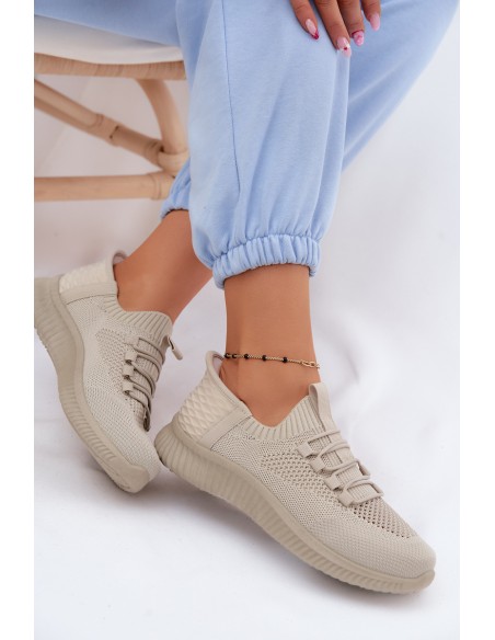 Material Slip-On Women's Sports Shoes Beige Olive