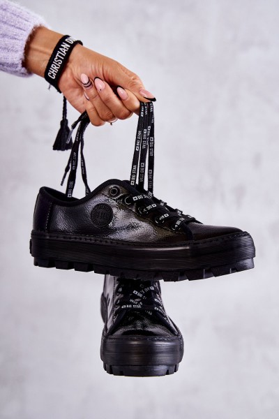 Fashionable Lacquered Sneakers Big Star KK274044 Black 2