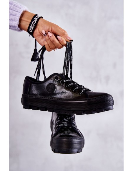 Fashionable Lacquered Sneakers Big Star KK274044 Black