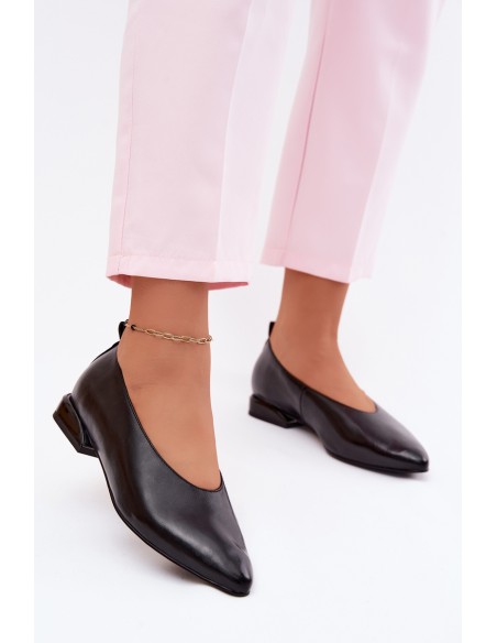 Leather Flat Black Ballerinas Hoshi