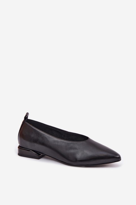 Leather Flat Black Ballerinas Hoshi