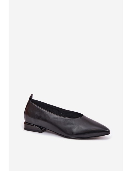 Leather Flat Black Ballerinas Hoshi