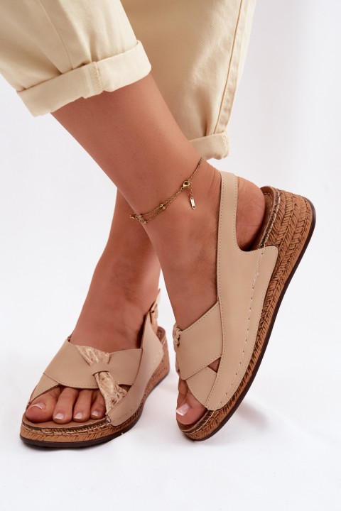 Comfortable Women's Platform Sandals Beige Iggy