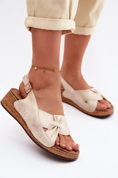 Comfortable Women's Platform Sandals Gold Iggy