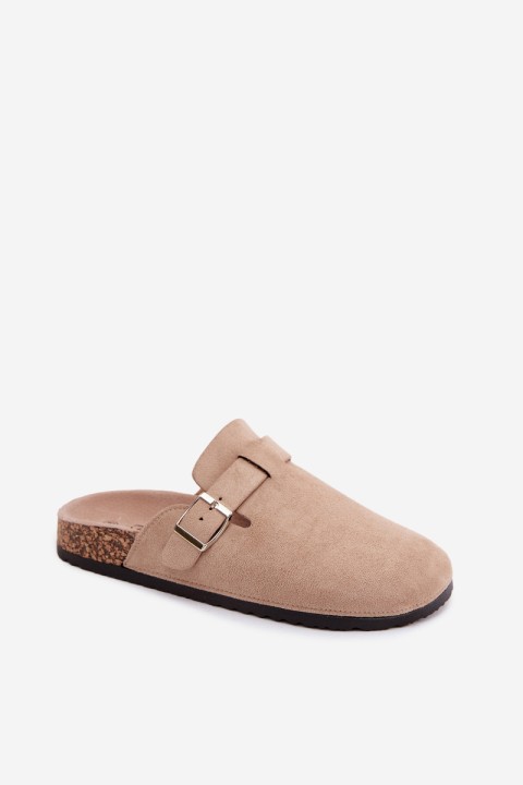Women's Clogs with Buckle Beige Lacey