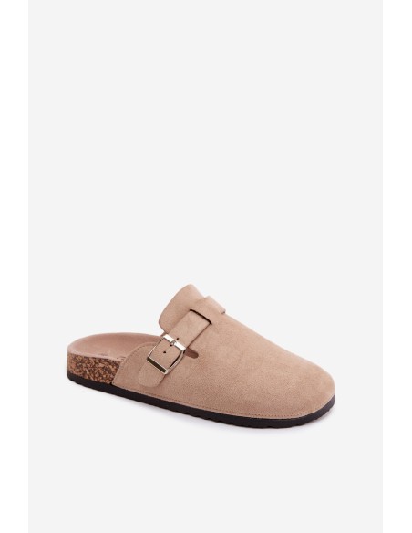 Women's Clogs with Buckle Beige Lacey