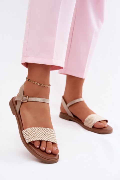 Women's Flat Gold Lumina Sandals