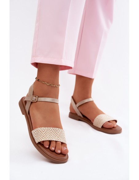 Women's Flat Gold Lumina Sandals