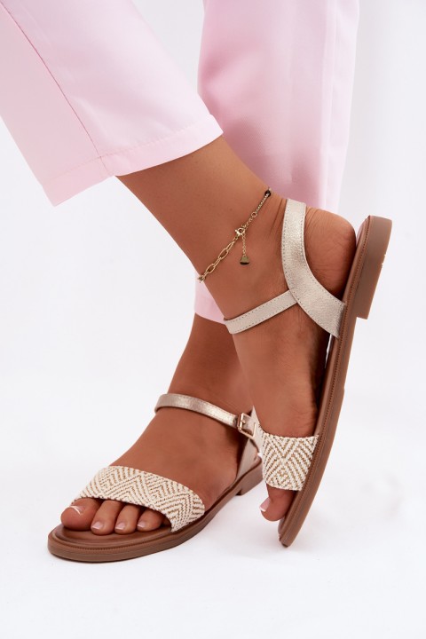 Women's Flat Gold Lumina Sandals