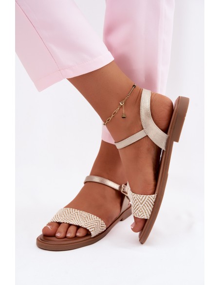 Women's Flat Gold Lumina Sandals