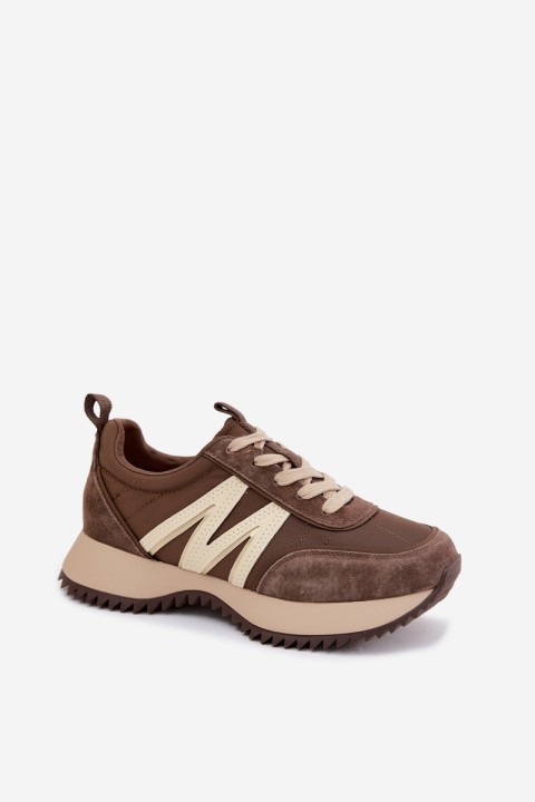 Women's Suede Sneakers on Platform Vinceza 41521 Brown