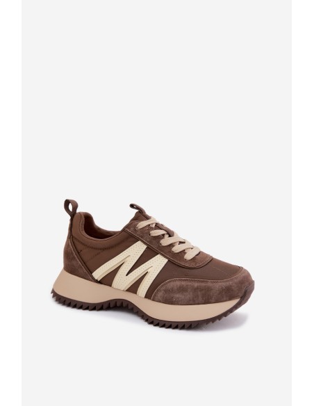 Women's Suede Sneakers on Platform Vinceza 41521 Brown