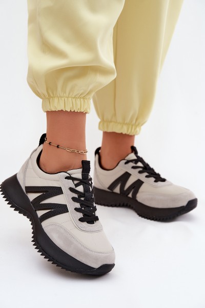 Vinceza Women's Suede Sneakers On Platform 41521 Gray