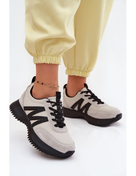 Vinceza Women's Suede Sneakers On Platform 41521 Gray