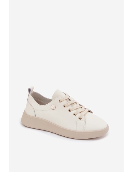 Leather Women's Loafers Vinceza 41508 Light Beige