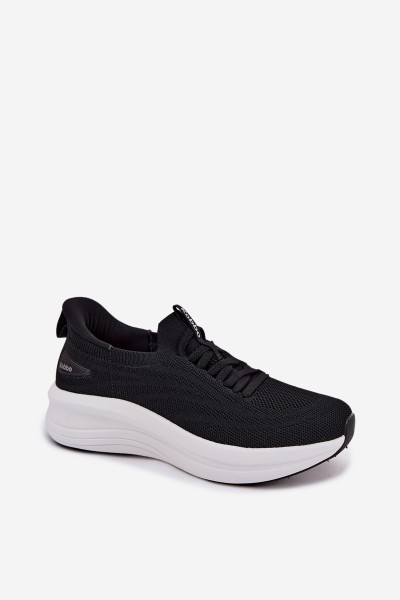 Material Sports Shoes Women's Sneakers Slip-On Kobbo 102425 Black 2