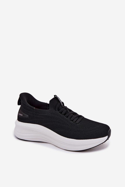 Material Sports Shoes Women's Sneakers Slip-On Kobbo 102425 Black