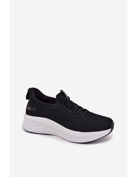 Material Sports Shoes Women's Sneakers Slip-On Kobbo 102425 Black