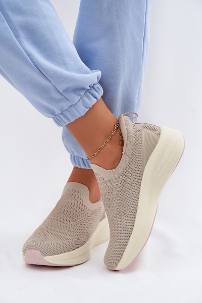 Women's Slip-On Sneakers Fabric Kobbo 102424 Beige