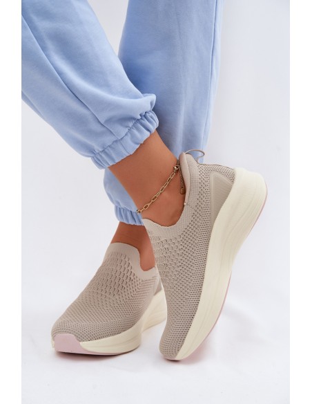 Women's Slip-On Sneakers Fabric Kobbo 102424 Beige
