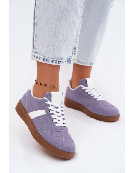 Women's Faux Suede Sneakers Purple Calira