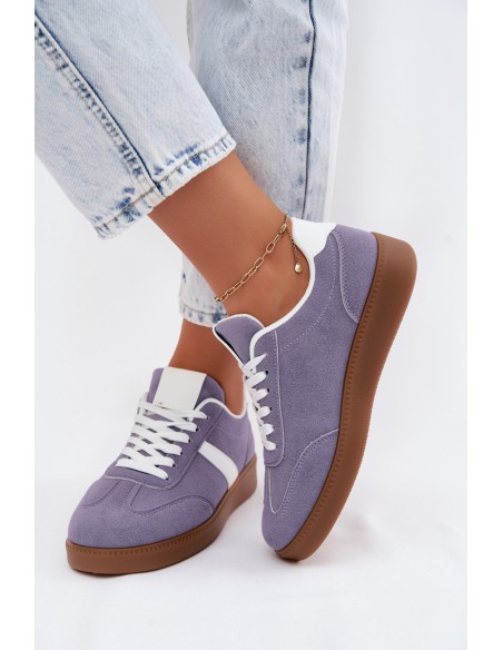 Women's Faux Suede Sneakers Purple Calira